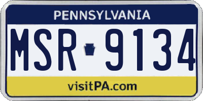 PA license plate MSR9134