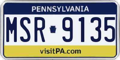 PA license plate MSR9135