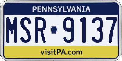 PA license plate MSR9137