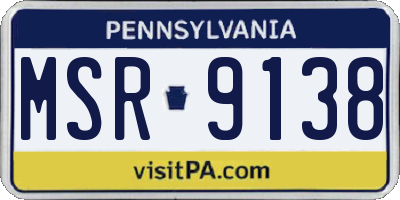 PA license plate MSR9138