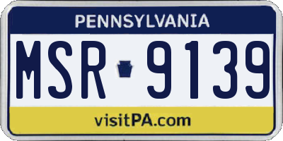 PA license plate MSR9139