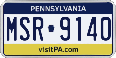 PA license plate MSR9140
