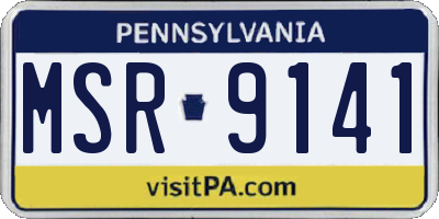 PA license plate MSR9141