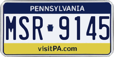 PA license plate MSR9145