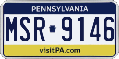 PA license plate MSR9146