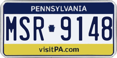 PA license plate MSR9148