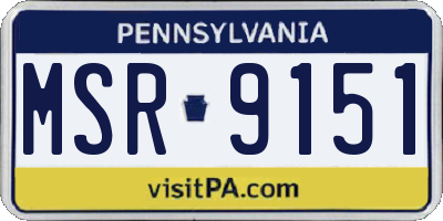 PA license plate MSR9151
