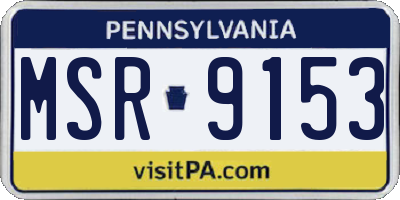 PA license plate MSR9153