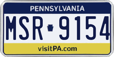 PA license plate MSR9154