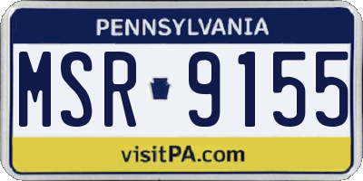 PA license plate MSR9155