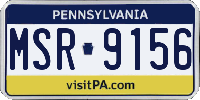 PA license plate MSR9156