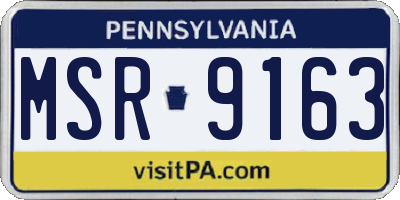 PA license plate MSR9163