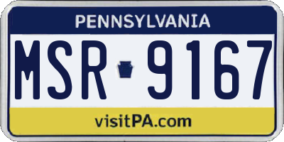 PA license plate MSR9167