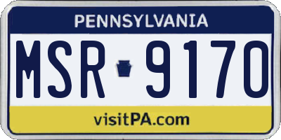 PA license plate MSR9170