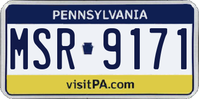 PA license plate MSR9171