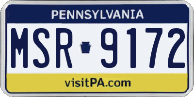 PA license plate MSR9172