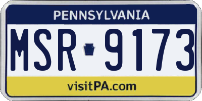 PA license plate MSR9173