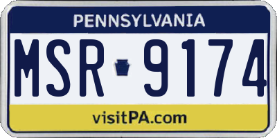 PA license plate MSR9174