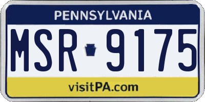 PA license plate MSR9175