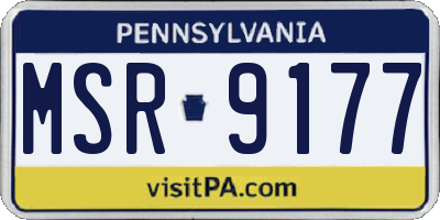 PA license plate MSR9177