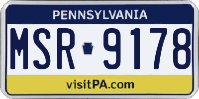 PA license plate MSR9178
