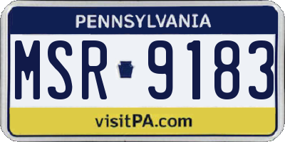 PA license plate MSR9183