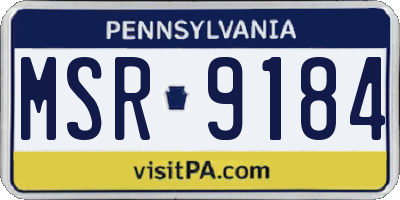 PA license plate MSR9184