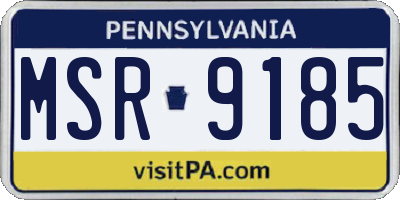 PA license plate MSR9185