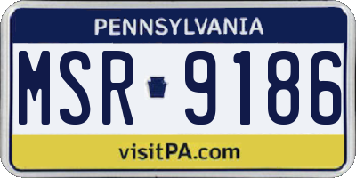 PA license plate MSR9186