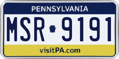 PA license plate MSR9191