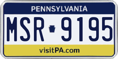PA license plate MSR9195