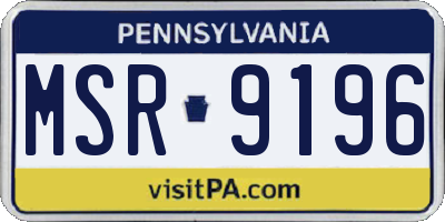 PA license plate MSR9196