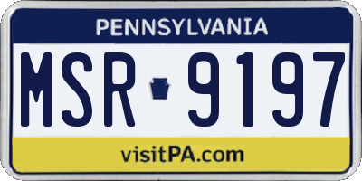 PA license plate MSR9197