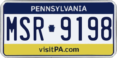PA license plate MSR9198