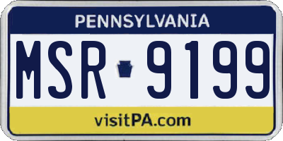 PA license plate MSR9199