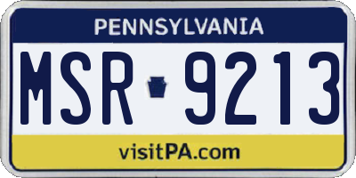 PA license plate MSR9213