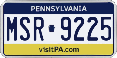 PA license plate MSR9225