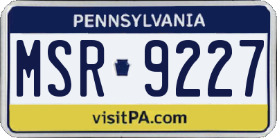 PA license plate MSR9227
