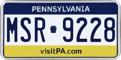 PA license plate MSR9228