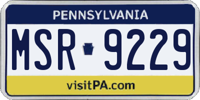 PA license plate MSR9229