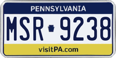 PA license plate MSR9238