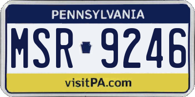 PA license plate MSR9246