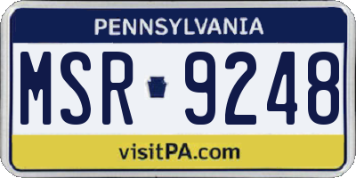 PA license plate MSR9248