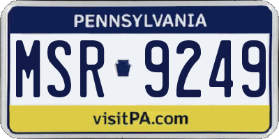 PA license plate MSR9249
