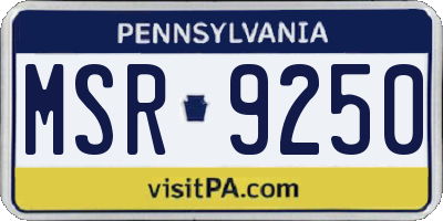 PA license plate MSR9250