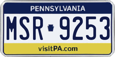 PA license plate MSR9253