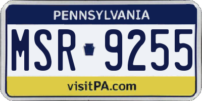 PA license plate MSR9255