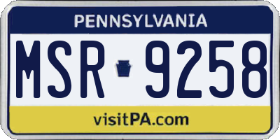 PA license plate MSR9258