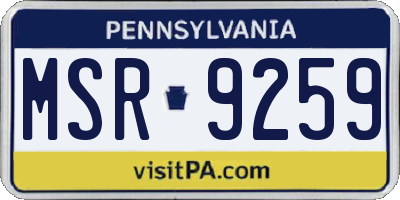PA license plate MSR9259