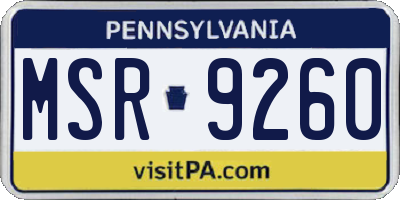 PA license plate MSR9260